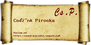 Csánk Piroska névjegykártya