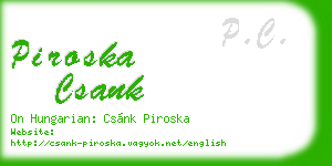 piroska csank business card